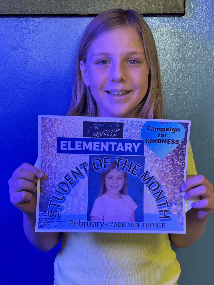 Everglades City School Elementary Student of the Month Madelynn Thorner