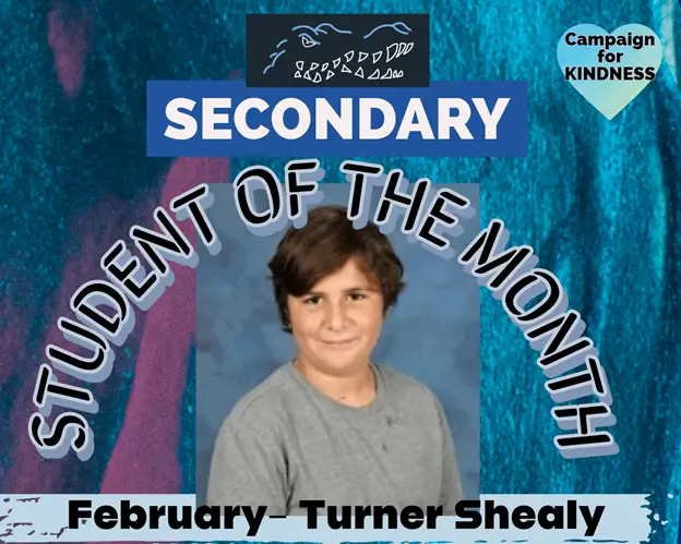 EVG February Secondary Student of the Month Turner Shealy
