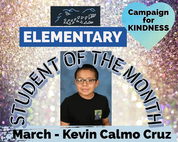 EVG March Student of the Month Kevin Calmo Cruz