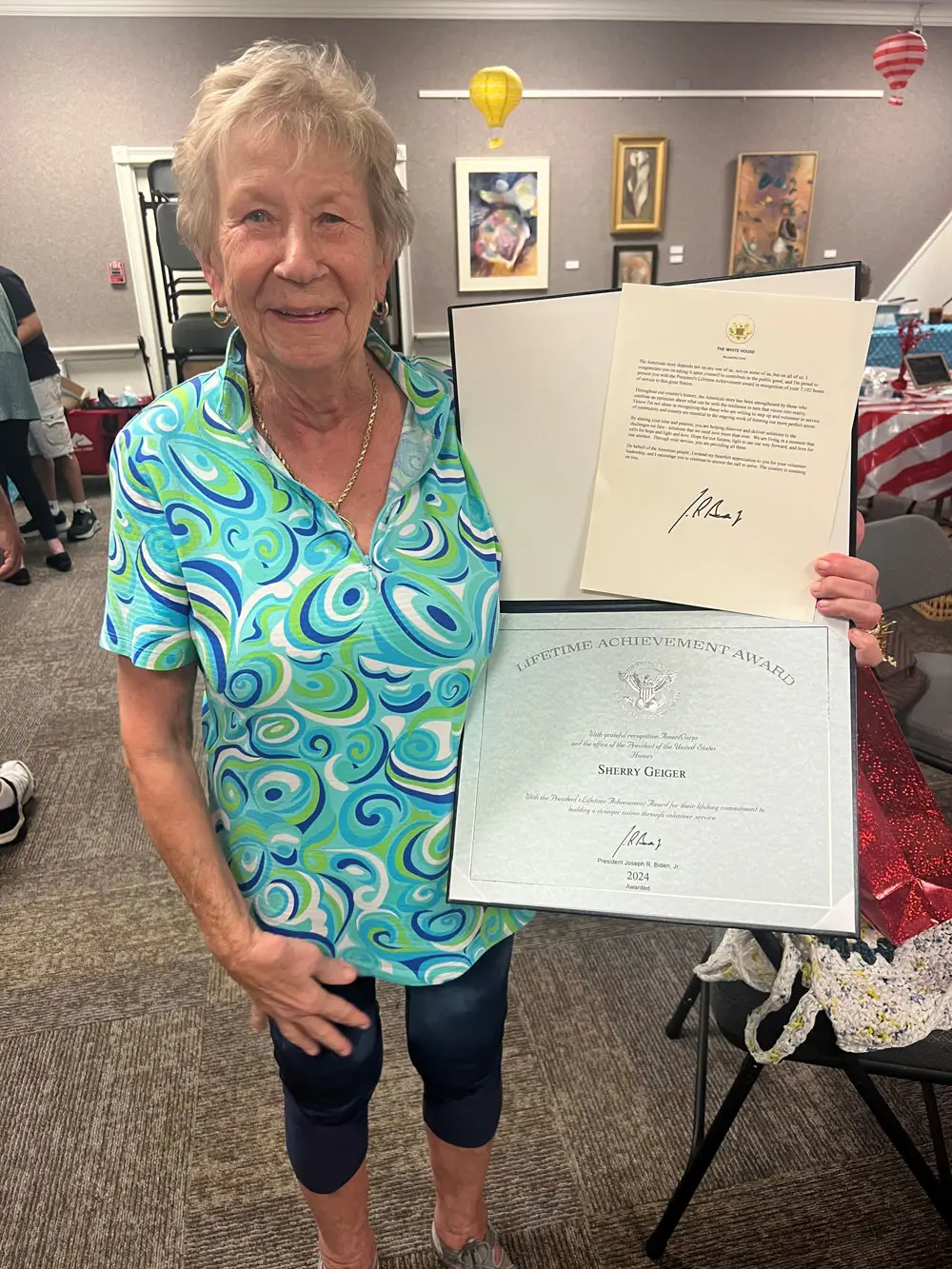 Local Volunteer Receives Lifetime Achievement Award Sherry Geiger