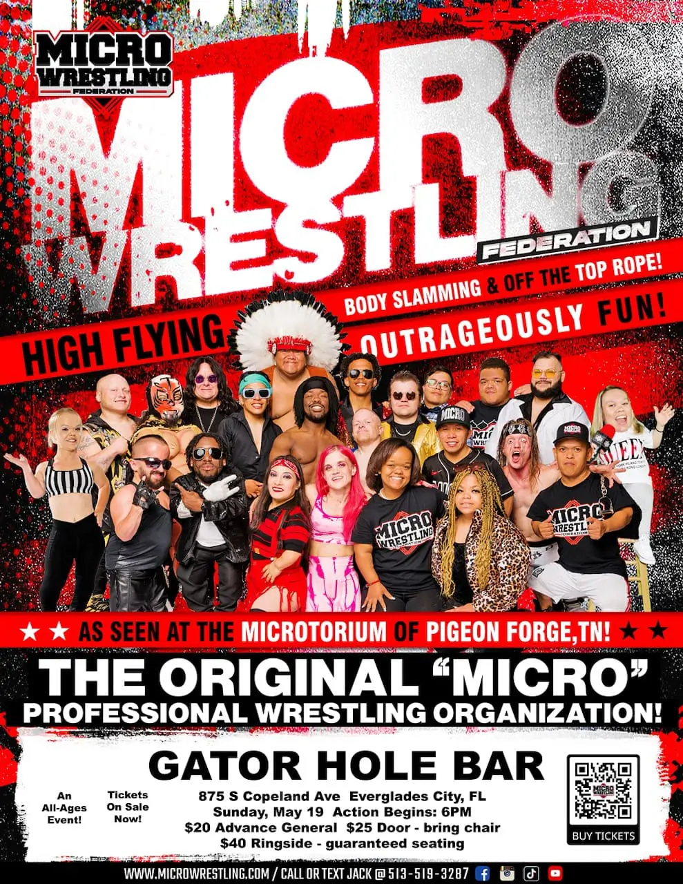 The Amazing Micro Wrestlers at Gator Hole Bar Everglades City Florida