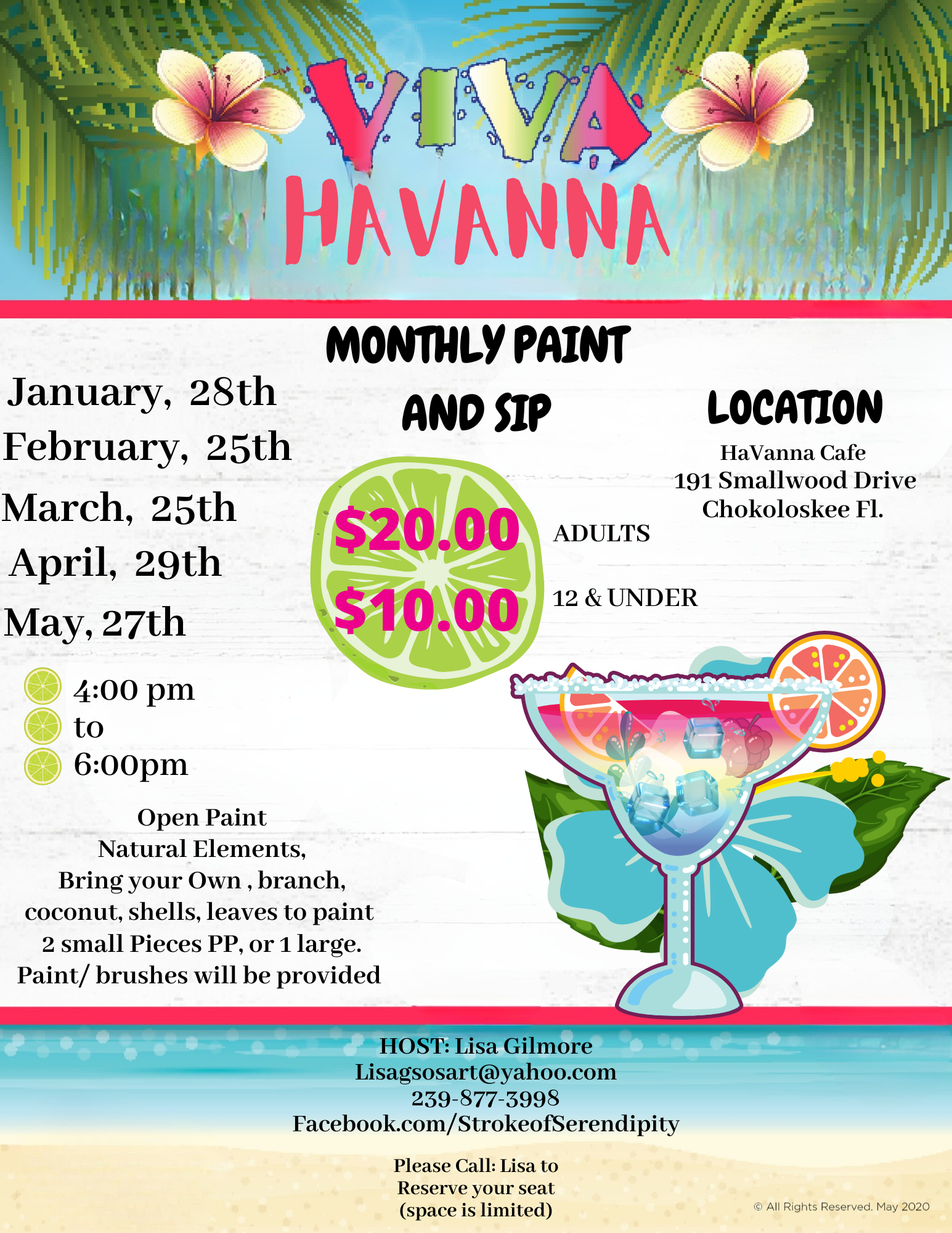 Monthly Paint and Sip at Havana Cafe 2026