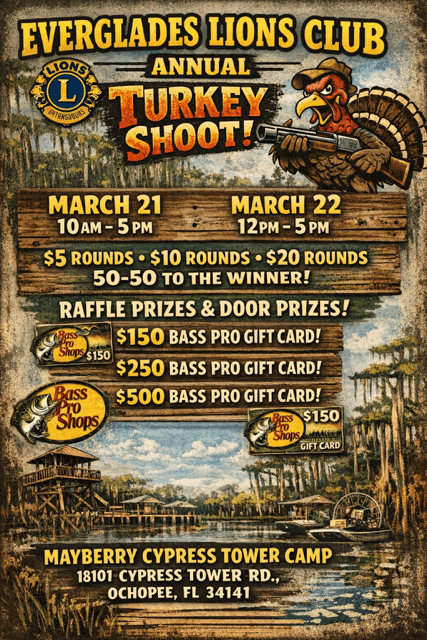 Poster Lions Club Annual Turkey Shoot