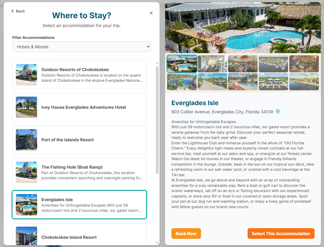 VEC Itinerary App for the Everglades