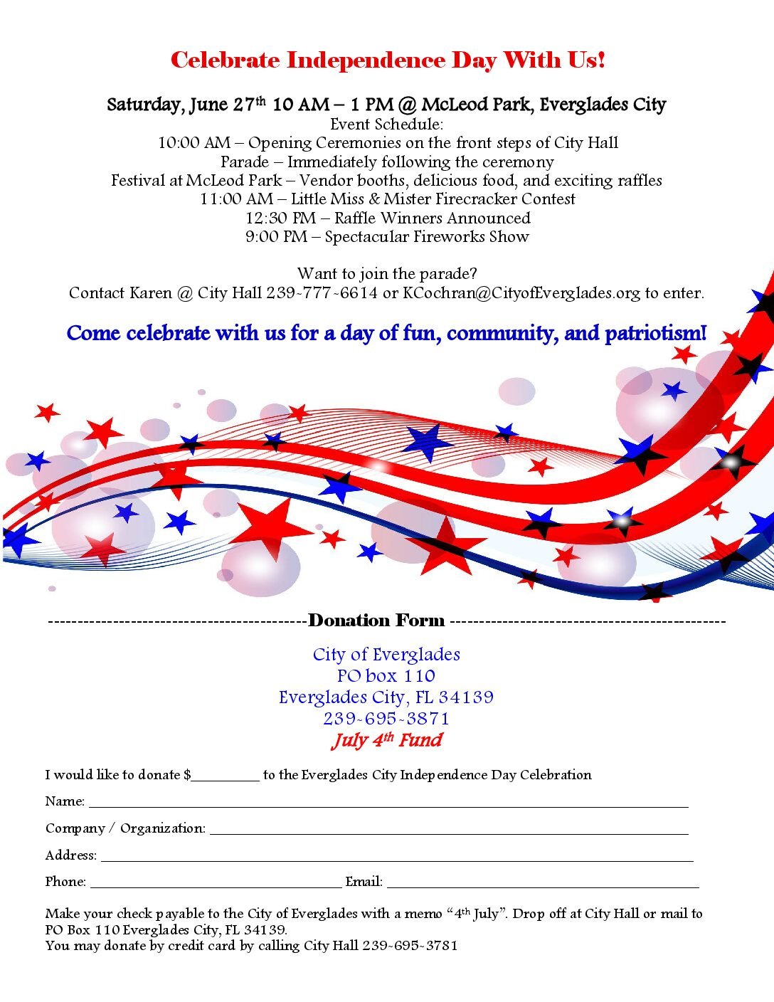 July 4th independence Day Celebration Everglades City